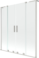 Mexen Velar L Duo dvigubas 2-durų vonios ekranas, stumdomas 150 x 150 cm, skaidrus, šlifuotas nikelis - 896-150-003-02-97