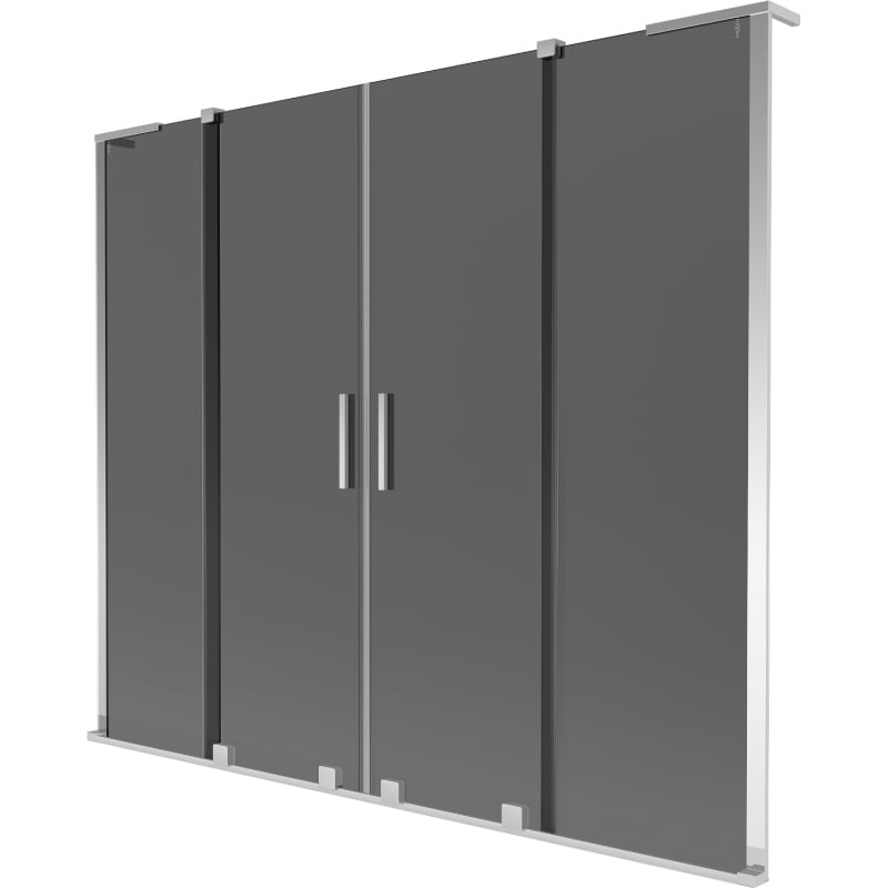 Mexen Velar L Duo vonios užuolaidų 2-duris stumdomas 180 x 150 cm, grafitas, chromas - 896-180-003-42-01