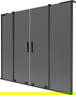 Mexen Velar L Duo vonios sienelė, dviejų dalių, slankiojama, 180 x 150 cm, grafitas, juoda - 896-180-003-42-70