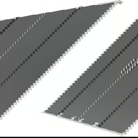 Mexen Velar L Duo vonios pertvara 2-jų dalių, stumdomas 180 x 150 cm, grafitas, šepečiu nikelis - 896-180-003-42-97