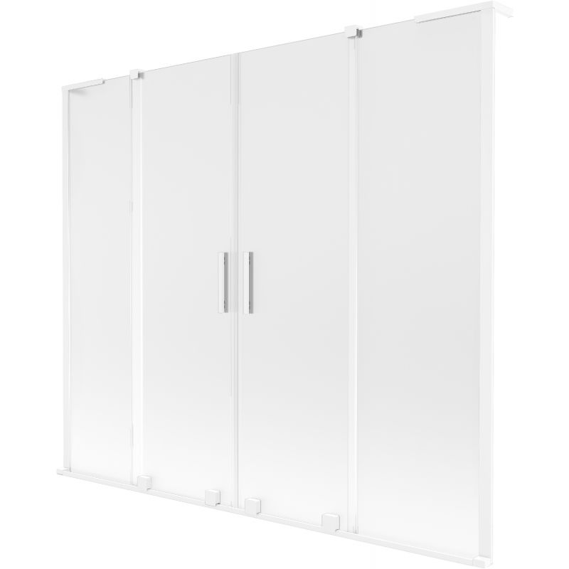 Mexen Velar L Duo vonios užuolaida, dviejų dalių stumiamas 180 x 150 cm, matinė, balta - 896-180-003-32-20