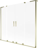 Mexen Velar L Duo dviaukštis vonios ekranas, 2 dalių, slankus, 180 x 150 cm, matinė spalva, auksinis - 896-180-003-32-50