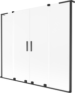 Mexen Velar L Duo vonios sienelė, 2 dalių, stumdomas 180 x 150 cm, matinio stiklo, juodas - 896-180-003-32-70