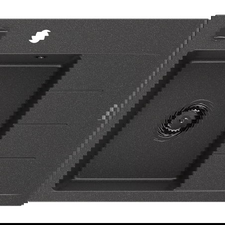 Mexen Ben granitinė vienos sekcijos plautuvė su nutekėjimu, kairinė 600 x 500 mm, juoda taškuota, sifonas juodas