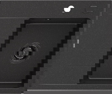 Mexen Ben vienos plautuvės granito kriauklė su nusausinimo plokštuma, dešinė, 600x500 mm, juoda/sidabrinė metalo spalva,