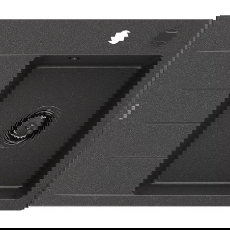 Mexen Ben granitinė vienos kameros plautuvė su nutekėjimu, dešininė 600 x 500 mm, juoda taškuota, juodas sifonas