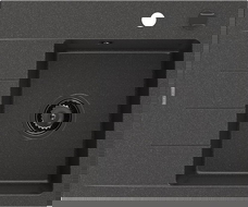 Mexen Ben granitinė vienos kameros plautuvė su nutekėjimu, dešininė 600 x 500 mm, juoda taškuota, juodas sifonas