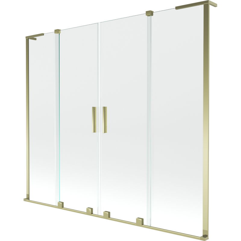 Mexen Velar L Duo vonios pertvara 2 dalių stumdomos 180 x 150 cm, skaidrus, auksinis - 896-180-003-02-50