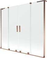 Mexen Velar L Duo vonios pertvara, 2 dalių, stumdomas, 180 x 150 cm, skaidrus, rožinis auksas - 896-180-003-02-60