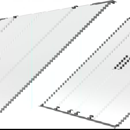 Mexen Velar L Duo vonios pertvara 2-durių, stumdomos 180 x 150 cm, permatomos, šlifuotas ginkluotas pilkas - 896-180-003-02-66