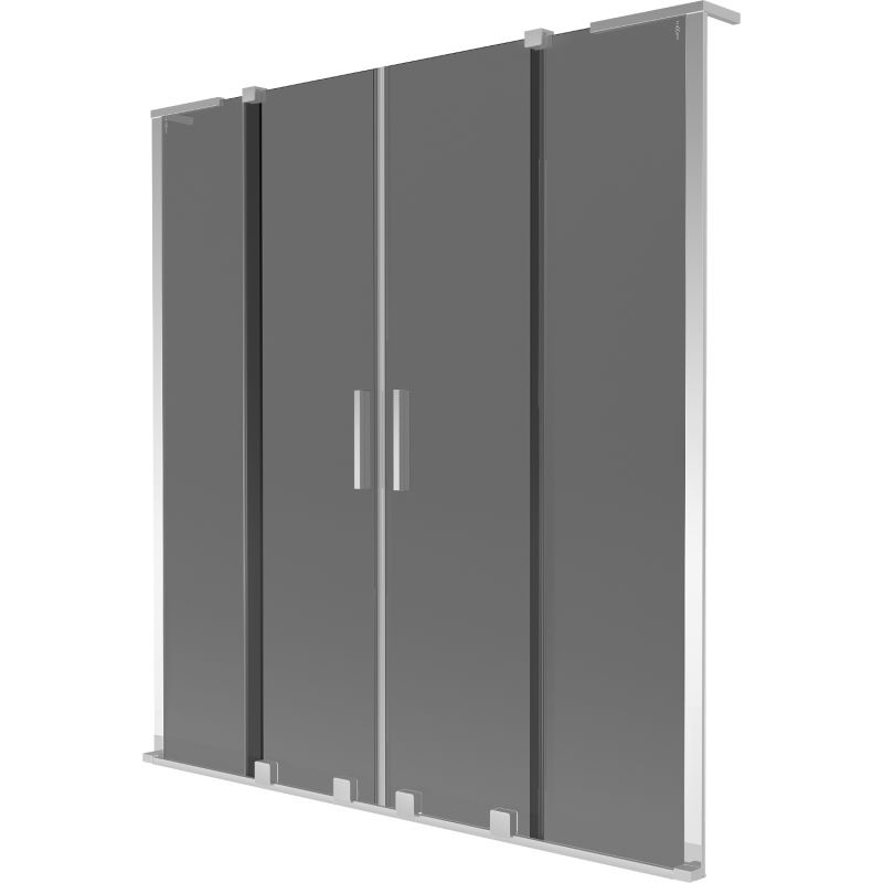 Mexen Velar L Duo vonios ekranas 2-jų dalių slankiojantis 140 x 150 cm, grafitas, chromas - 896-140-003-42-01