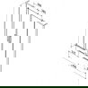 Mexen Velar L Duo vonios ekrano dvigubas stumdomas 140 x 150 cm, grafitas, baltas - 896-140-003-42-20