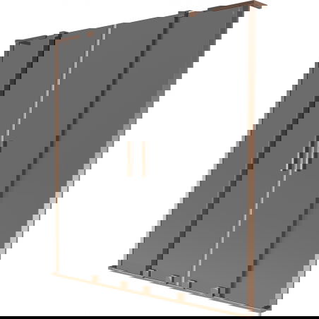 Mexen Velar L Duo vonios ekrano 2 dalių stumdomas 140 x 150 cm, grafitas, rožinis auksas - 896-140-003-42-60