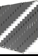 Mexen Velar L Dviejų dalių vonios ekranas, 2 dalių slankusis 140 x 150 cm, grafitas, šlifuotas nikelis - 896-140-003-42-97