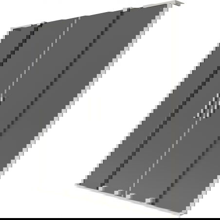 Mexen Velar L Dvigubos vonios pertvaros 2 durų, slankiojanti 160 x 150 cm, grafito, šlifuotas nikelis - 896-160-003-42-97