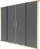 Mexen Velar L Duo vonios pertvara 2 dalių stumdoma 170 x 150 cm, grafitas, auksinė šlifuota - 896-170-003-42-55