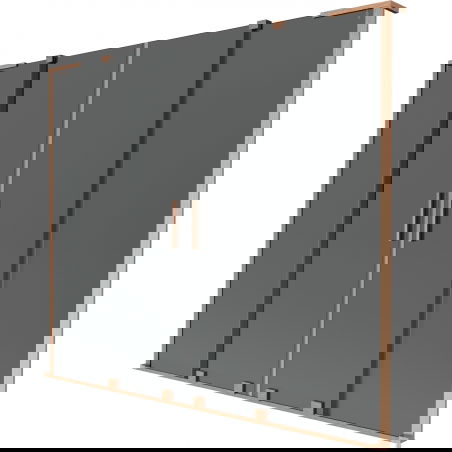 Mexen Velar L Duo vonios pertvara 2-dalių, 170 x 150 cm, grafitas, šlifuotas varis - 896-170-003-42-65