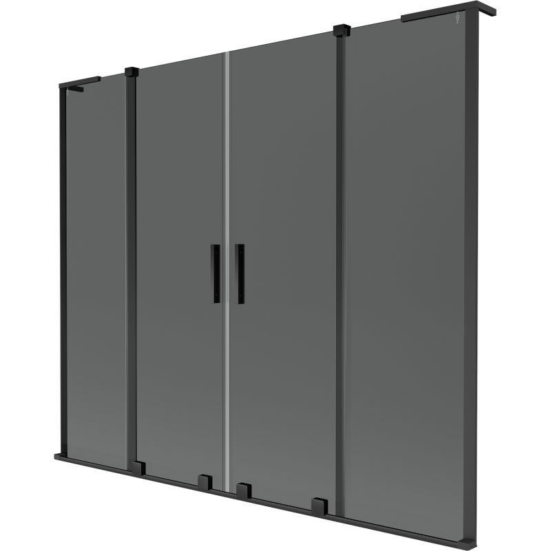 Mexen Velar L Duo vonios ekrano 2 dalių stumdomas 170 x 150 cm, grafitas, juodas - 896-170-003-42-70