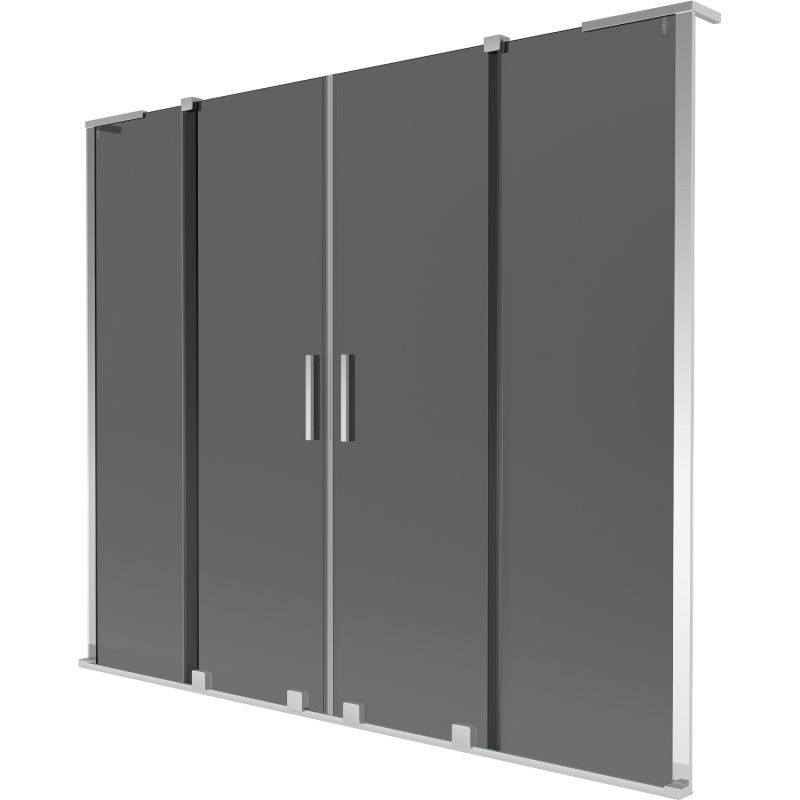 Mexen Velar L Duo vonios ekrano 2-dalių stumdomas 200 x 150 cm, grafitas, chromas - 896-200-003-42-01