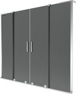 Mexen Velar L Duo vonios sienelė 2-dalių slankiojanti 200 x 150 cm, grafitas, chromas - 896-200-003-42-01