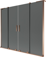 Mexen Velar L Duo vonios ekrano 2-jų dalių stumdomas 200 x 150 cm, grafitas, rožinis auksas - 896-200-003-42-60