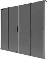 Mexen Velar L Dvigubas vonios ekrano dviejų dalių stumdomas 200 x 150 cm, grafitas, gun gray šlifuotas - 896-200-003-42-66