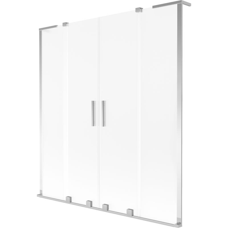 Mexen Velar L Duo vonios ekranas, stumdomas, 2 sparnų, 140 x 150 cm, matinio stiklo, chromas - 896-140-003-32-01