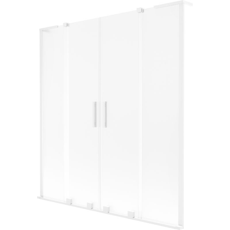 Mexen Velar L Duo dviejų dalių stumdomos vonios pertvaros 140 x 150 cm, matinė, balta - 896-140-003-32-20