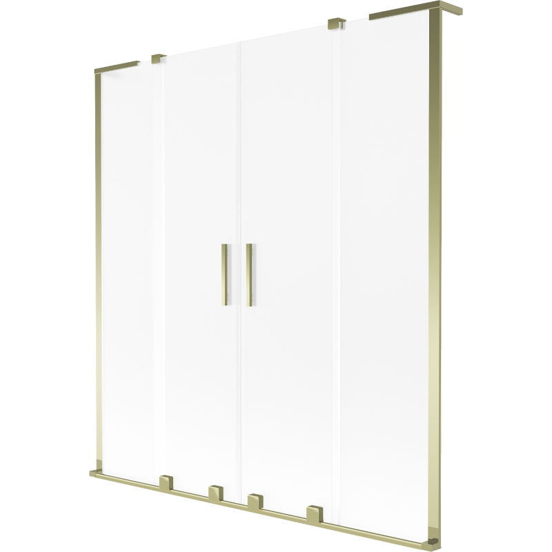 Mexen Velar L Duo vonios sienelė 2-jų dalių stumiama 140 x 150 cm, matinė, auksinė šlifuota - 896-140-003-32-55