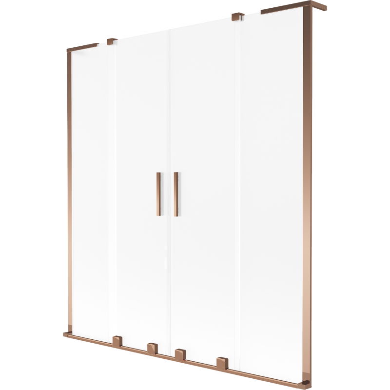 Mexen Velar L Duo vonios sienelė 2-dalių stumdomas 140 x 150 cm, matinė, rožinis auksas - 896-140-003-32-60