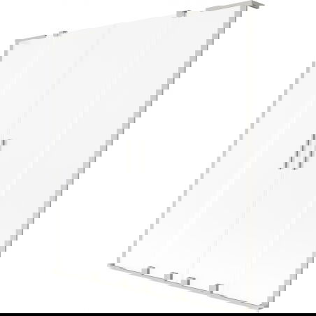 Mexen Velar L Duo, stumdomas dviejų dalių vonios ekranas, 140 x 150 cm, matinis, šlifuotas nikelis - 896-140-003-32-97