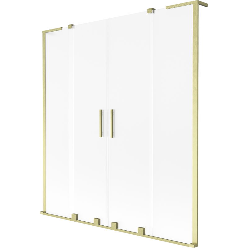 Mexen Velar L Duo vonios sienelė 2-jų dalių slankiojanti 160 x 150 cm, matinis, aukso šepetėlis - 896-160-003-32-55