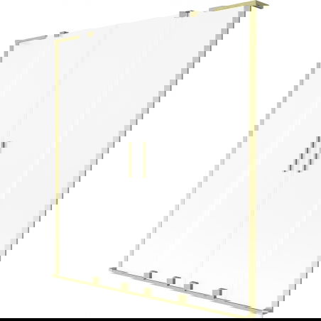Mexen Velar L Duo vonios sienelė 2-jų dalių slankiojanti 160 x 150 cm, matinis, aukso šepetėlis - 896-160-003-32-55