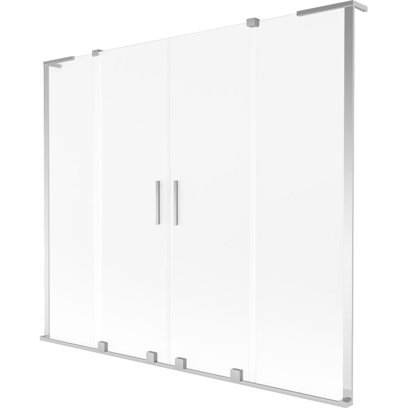 Mexen Velar L Duo vonios sienelė, 2 sparnai, stumdoma, 170 x 150 cm, matinė, chromas - 896-170-003-32-01