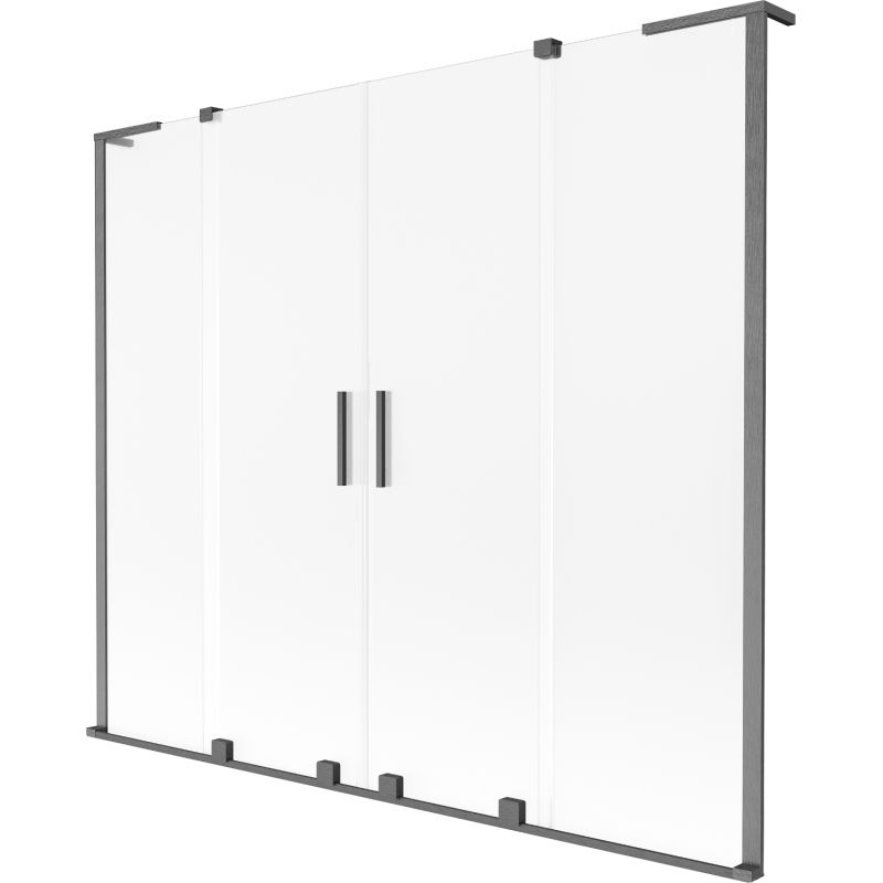 Mexen Velar L Duo vonios sienelė 2-jų dalių stumdoma 170 x 150 cm, matinė, šlifuotas ginklų pilkas - 896-170-003-32-66