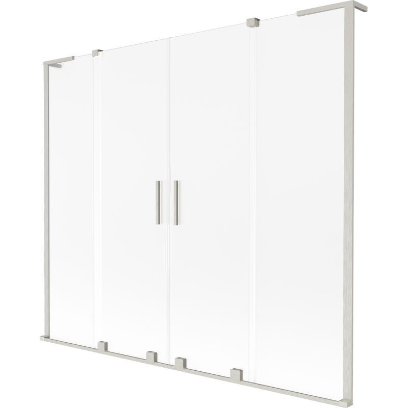 Mexen Velar L Duo vonios užuolaidos 2-jų varstomų 170 x 150 cm, matinės, šepečiu nikelis - 896-170-003-32-97