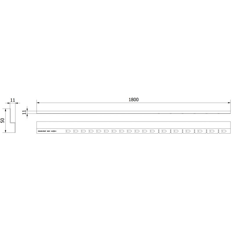 Mexen Line-B priekinė grindų juosta 180 cm, šepetėlio aukso - 185503180U