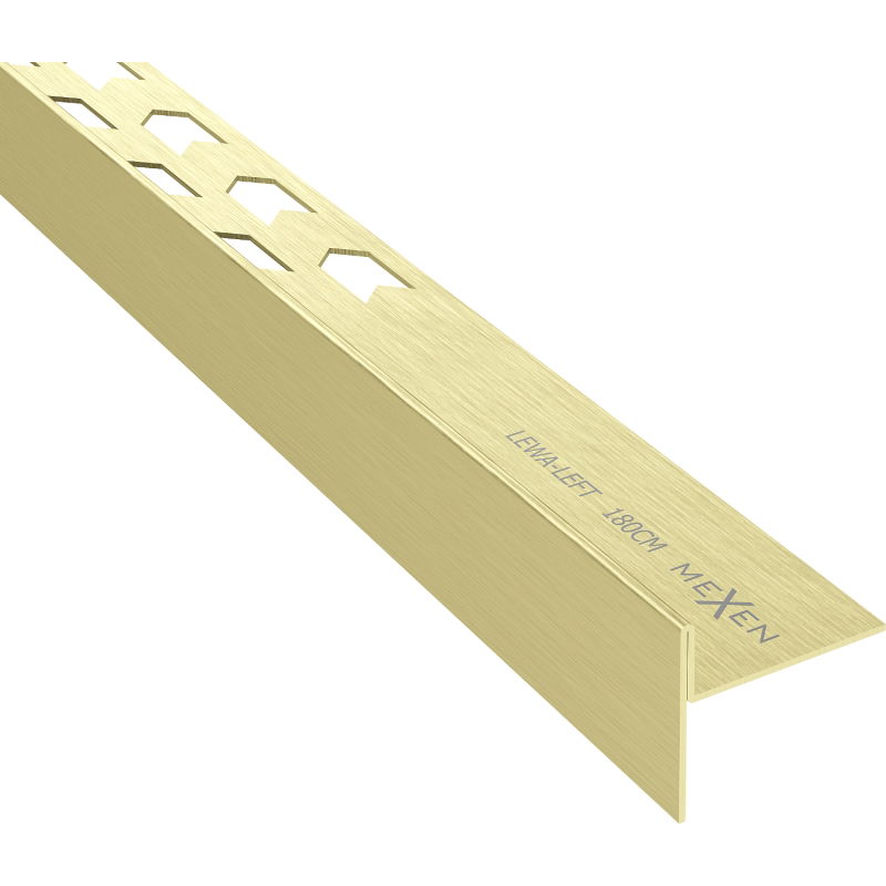 Mexen Line-B grindų nuolydžio juostelė 180 cm kairė, šepečiu valyta auksinė - 185501180L