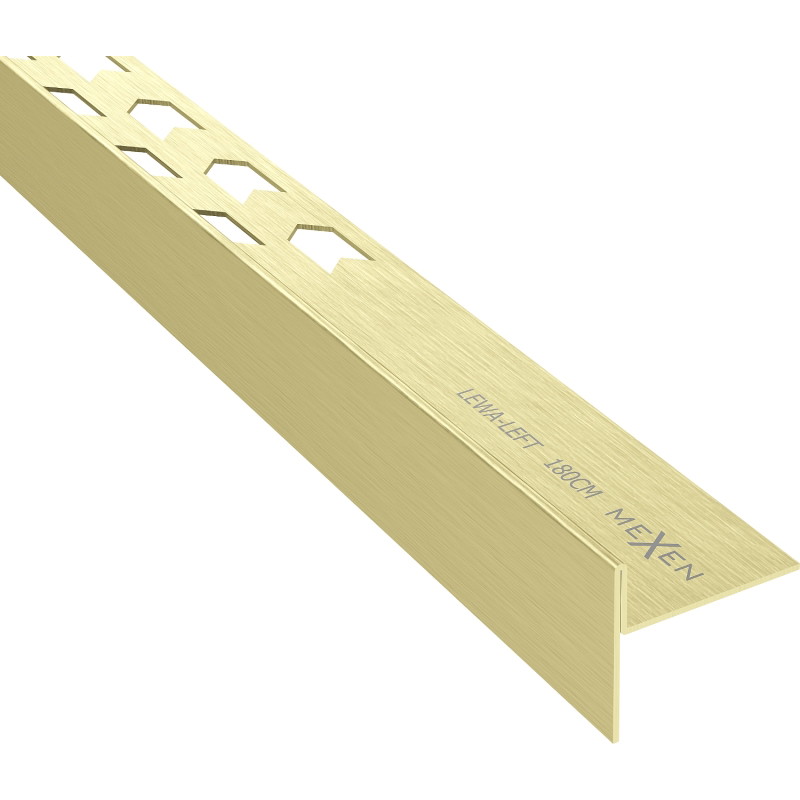 Mexen Line-B nuolydinė grindų juosta 180 cm kairė, auksinė šlifuota - 185501180L