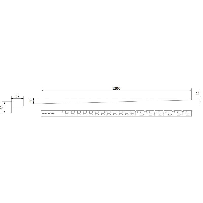 Mexen Line-B grindų nuolydžio juosta 120 cm dešinė, auksinė - 185001120R