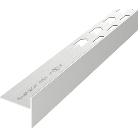 Mexen Line-B grindų kampinė juostelė 180 cm dešinė, inox - 181001180R