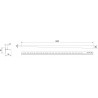 Mexen Line-B nuolydžio juosta stiklui 180 cm, kairė, inox - 181004180L