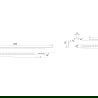 Mexen Line-B pakreipimo juosta prie sienos 120 cm kairė, auksinė - 185002120L