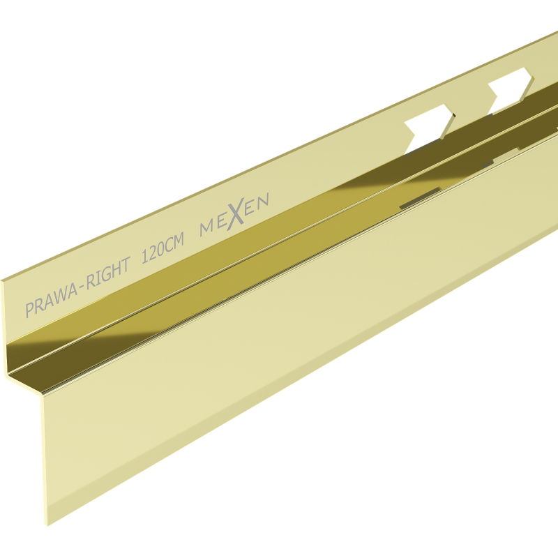 Mexen Line-B sieninė nuožulni juostelė 120 cm dešinė, auksinė - 185002120R
