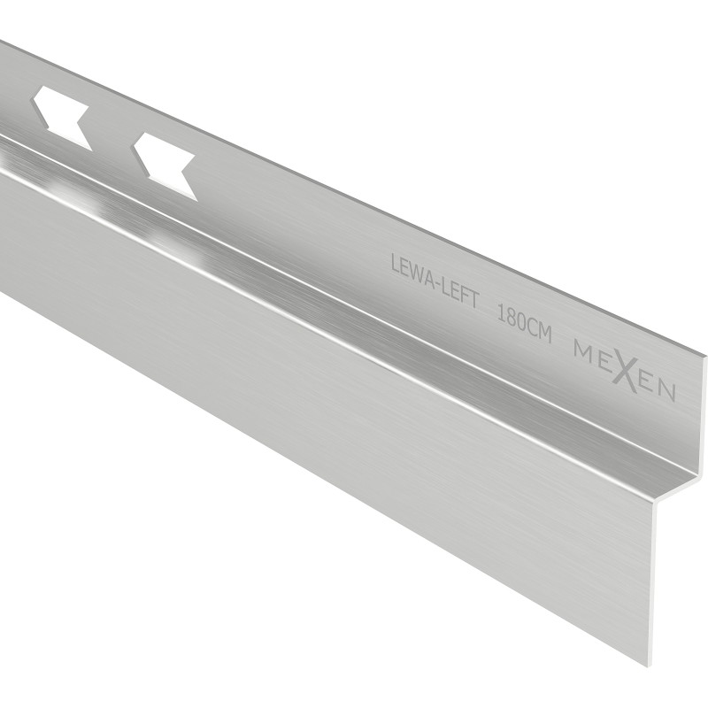 Mexen Line-B sieninė nuolydžio juosta 180 cm kairė, inox - 181002180L