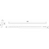 Mexen Line-B sieninė nuolydžio juosta 180 cm kairė, inox - 181002180L