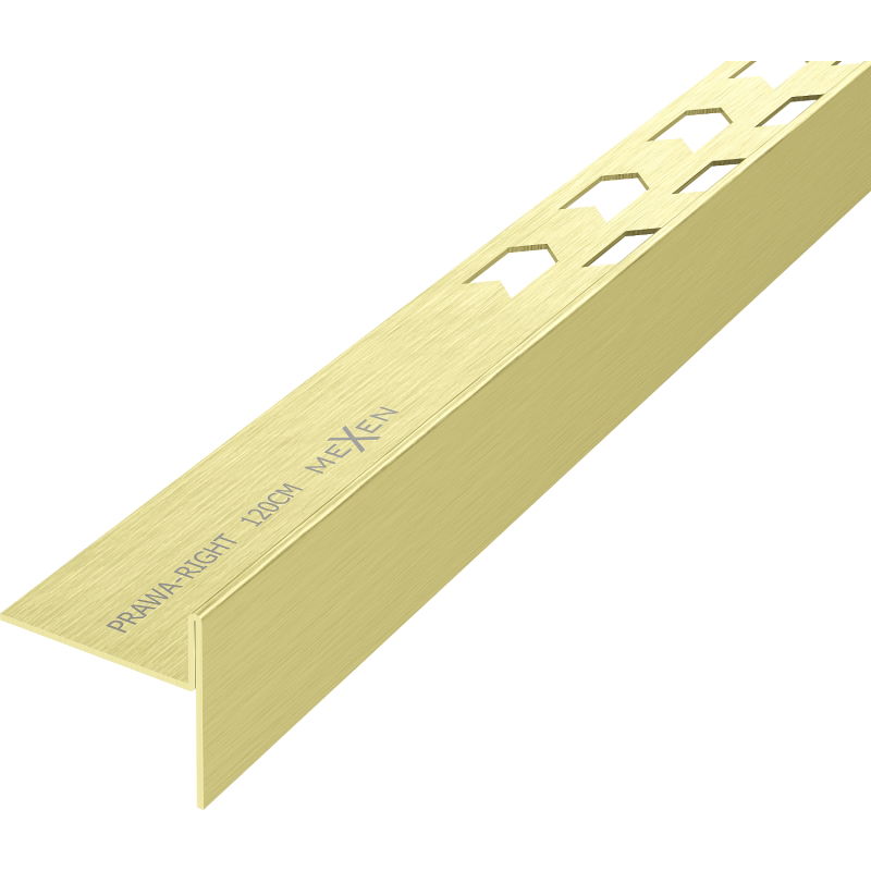 Mexen Line-B grindų nuolydžio juosta 120 cm dešinė, aukso spalvos šlifuota - 185501120R