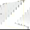 Mexen Velar L Duo vonios ekrano 2-dalių slankiojanti pertvara 140 x 150 cm, permatoma, auksinė - 896-140-003-02-50