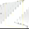 Mexen Velar L Duo vonios sienelė 2-jų dalių, stumdoma, 140 x 150 cm, permatoma, auksinė šlifuota - 896-140-003-02-55