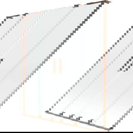 Mexen Velar L Duo voniosuždanga 2-dalių stumdomoji 140 x 150 cm, skaidri, rožinis auksas - 896-140-003-02-60